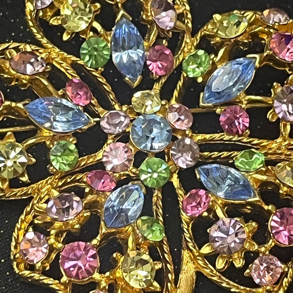 M Jent Multicolor Rhinestone Flower Brooch - Picture 2 of 3